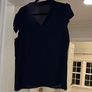 Classic navy Short Sleeve Blouse